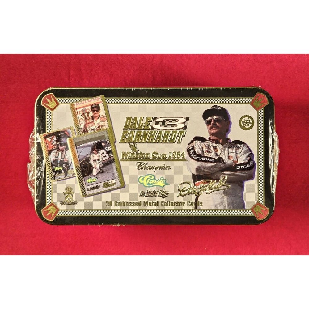 DALE EARNHARDT 1994 WINSTON CUP CHAMPION 20 Embossed Metal Collector Cards - NIB